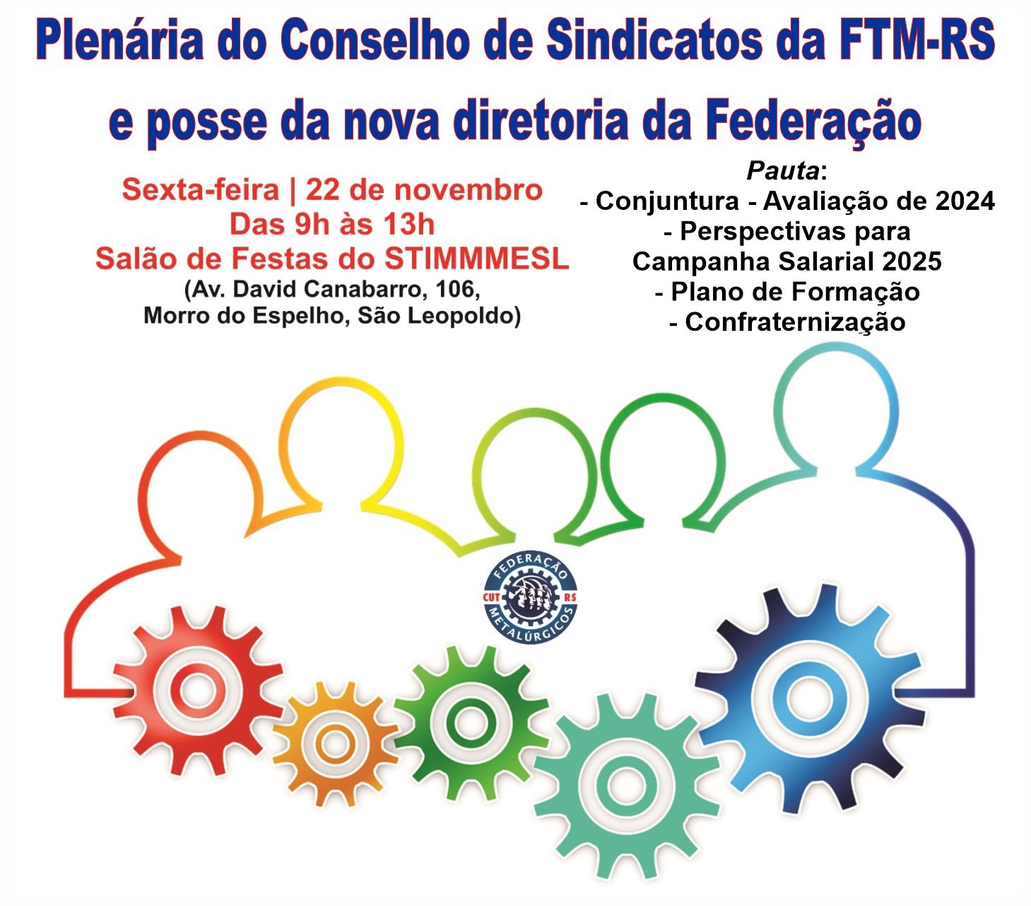 FTM-RS promove plenária do Conselho de Sindicatos dia 22