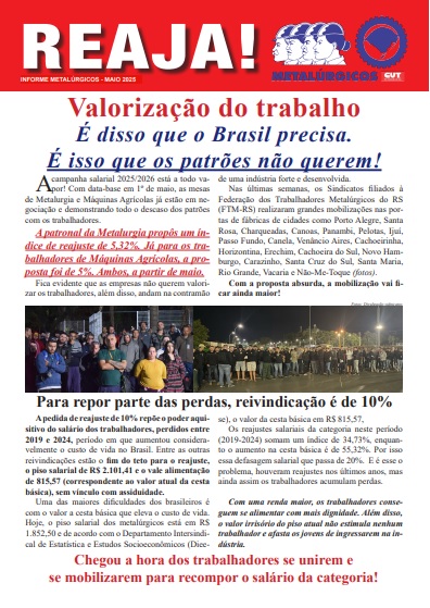 Edição do Reaja! com a proposta da patronal intensifica mobilizações dos trabalhadores