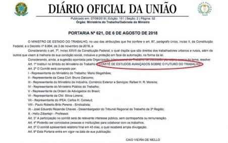 Governo cria comitê sobre futuro do trabalho sem avisar as centrais