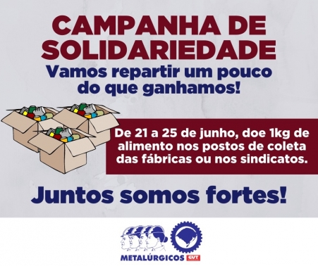 Campanha de solidariedade acontece nesta semana