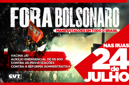 Campanha #ForaBolsonaro marca novos atos para o dia 24 de julho