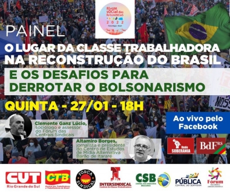 CUT-RS e centrais promovem painel no dia 27 sobre desafios para derrotar o bolsonarismo